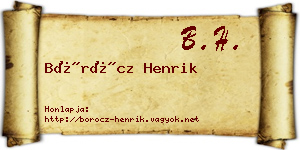 Böröcz Henrik névjegykártya
