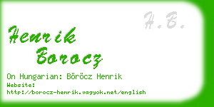henrik borocz business card