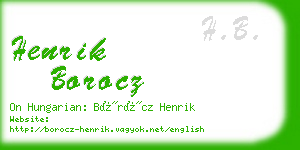 henrik borocz business card